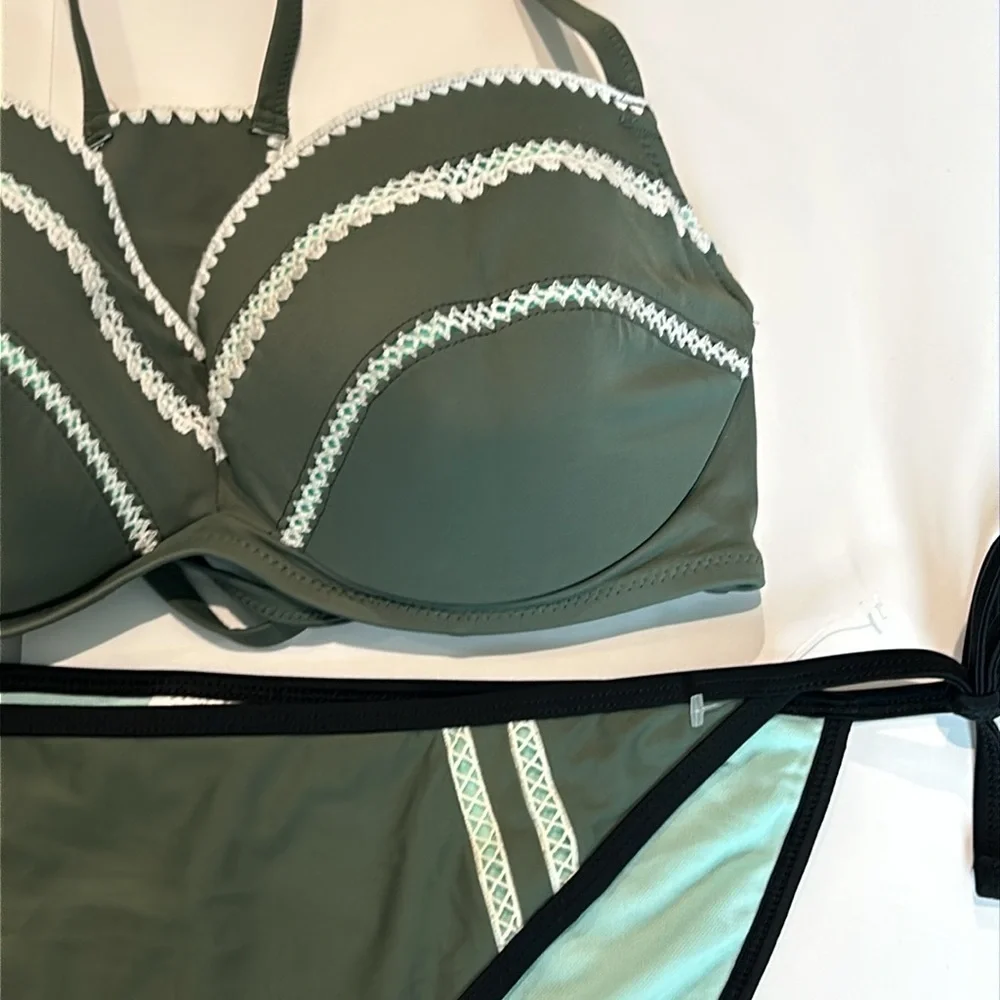 Xhilaration Green bikini swimsuit set size XL 36D new